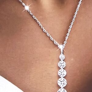 Elegant Silver Necklace with Sparkling Accents
